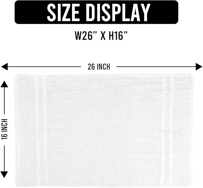100% Cotton Salon Towels Set of 50|400 GSM|Bulk Hand Towel|Cotton Salon Towel|Ideal for Spa Gym Bathroom Hotel|Absorbent||Not Bleach Proof|Quick Dry|Hand Towel 16 x 27 in|White