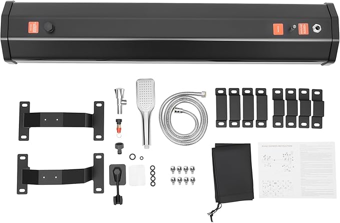 Portable Pressurized Camp Shower, Roof Rack Shower, 30L Capacity Roof Rack Water Tank with 1.6 bar Pressure, for Trucks Off Road Vehicles Water Storagefor Outdoor Cleaning & Surfing