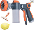 Dog Washing Hose Attachment, 8-in-1 Sprayer Hose Nozzle with Soap Dispenser for Dog Showering, Watering Flowers, Car Washing (With Brush and Lint Remover)