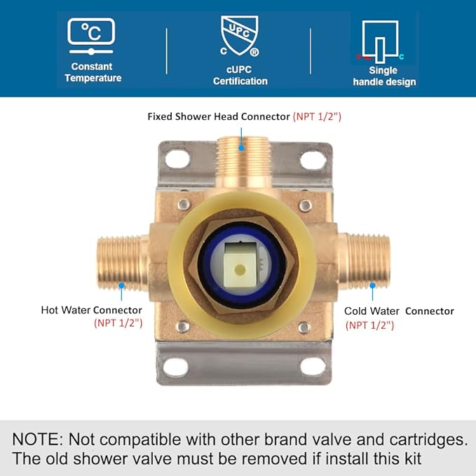 POP SANITARYWARE Ceiling Mount Shower Faucet Set Brushed Gold Bathroom Rainfall 10 Inch Shower Head System Single Handle Shower Trim Kit with Valve