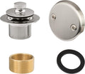 Artiwell Lift & Turn Tub Trim Set with Two-Hole Overflow Faceplate, All Brass Bathtub Conversion Kit Assembly with 2-Hole Overflow Face Plate and Universal Fine/Coarse Thread (Brushed Nickel)