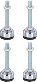 PATIKIL Furniture Leveling Feet 1.6" Dia Base M12 Thread, 4 Pcs Carbon Steel Adjustable Threaded Furniture Leveler Screw on Leg Leveler with Pads for Desk Chair Cabinet, Black