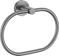 Angle Simple Swivel Towel Ring for Bathroom, SUS304 Stainless Steel Oval Hand Towel Ring Rack for Wall, Gunmetal Gray