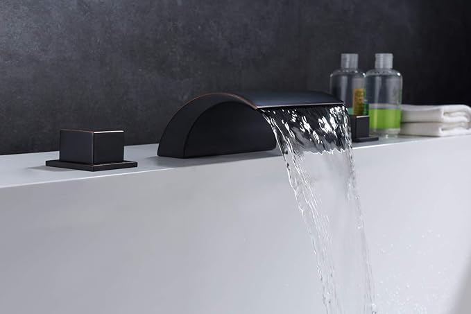 sumerain Roman Tub Faucets Oil Rubbed Bronze,Waterfall Tub Filler Faucet for High Flow