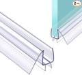 POZIA Shower Door Bottom Seal Frameless Glass Shower Door Seal Strip Clear Vinyl Durable Stop Shower Leaks and Create a Water Barrier Ultra Clear (2PACK-3/8in)
