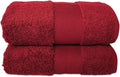 Hencely Luxury Hand Towel - Set of 2 (16x28 Inches) - Soft Turkish Cotton, Absorbent, Quick-Drying Face, Body, Kitchen, and Bathroom Towel (Hand Towels 2 Pack, Red)
