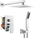 SR SUN RISE SRSH-F5043 Bathroom Luxury Rain Mixer Combo Set Wall Mounted Rainfall Shower Head System Polished Chrome, (Contain Faucet Rough-in Valve Body and Trim)