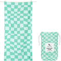 Dock & Bay Beach Towel - Quick Dry, Sand Free - Compact, Lightweight - 100% Recycled - Includes Bag - Check Mate - Large (160x90cm, 63x35)