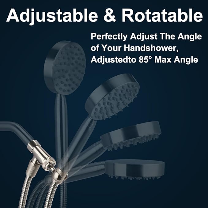All Metal Shower Head Holder,Adjustable Handheld Shower Arm Bracket, Hand held Showerhead Mount B-Style Brushed Nickel