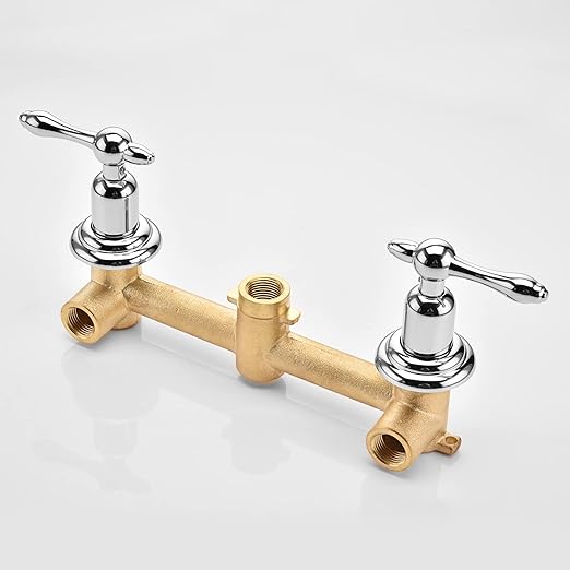 sumerain Vintage Tub Faucet Wall Mount Bathtub Faucet 3 Hole 8 Inches Center Chrome