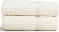 Preston Lane Douro Washcloth Set – 2 Pack Luxury Cotton Towels, Ultra Soft & Absorbent, Quick-Dry Spa-Quality Bathroom Towels, Made in Portugal, Alabaster