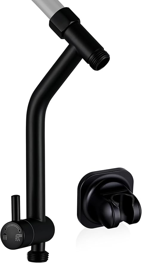 G-Promise Metal Shower Diverter, Handheld Holder Included, 3-Way Diverter for Handheld and Fixed Shower Head ∣3-Settings Universal Bathing System Replacement Part (Matte Black)