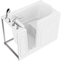 ANZZI Walk In Tub 53'' x 30'' Left Drain Soaking Bathtub in White Walk-In Soaker Tub with Easy Access Safe Grab Bars and Slip-Resistant Material and Quick Fill Faucet