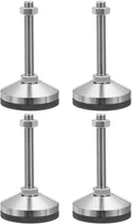 PATIKIL Furniture Leveling Feet 2.4" Dia Base M14 Thread, 4 Pcs Carbon Steel Adjustable Threaded Furniture Levelers Screw on Leg Leveler with Pads for Desk Chair Cabinet, Black