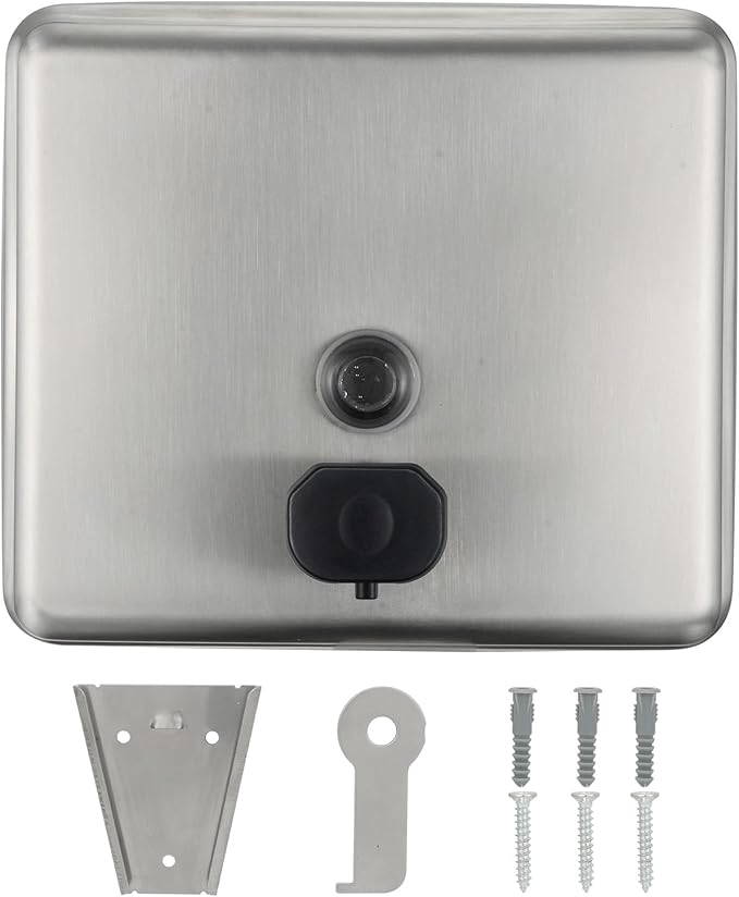 Stainless Steel Extra Large 1400ml/47oz Capacity Industrial Grade Soap Dispenser, Commercial Wall Mount Bathroom Hand Soap Dispenser with Corrosion Proof Lining and Anti-Leak Pump