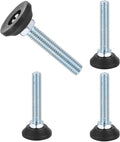 uxcell 3/8"-16 Thread Furniture Feet Levelers, 4Pcs 50mm l Adjustable Furniture Feet Screw in Threaded Leveling Leg Screw on Chair Foot Glides Leveling for Table Chair Cabinet Black