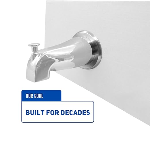 1/4" Spacer for Tub Spout, Flange Trim Ring for Bath Faucet, Eschutcheon Cover Plate for Spigot with Split PP Blocking Water, Shower Pipe Remodeling Sealer for Bathroom(SUS304-Brushed)