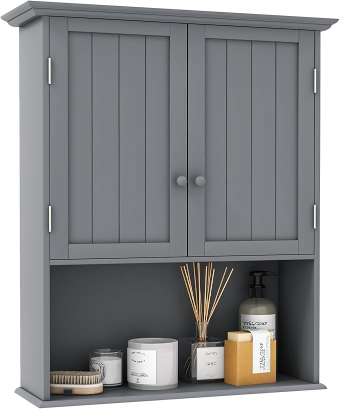 Safeplus 28" H x 23.5" W Wall Mount Medicine Cabinets with Adjustable Shelf and 2-Door for Bathroom Laundry Living Room