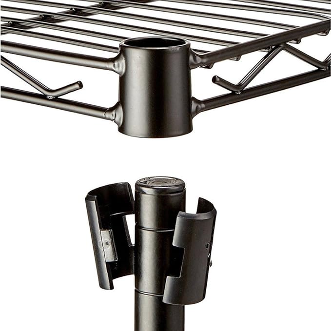3 Tier Storage Racks Shelving, Heavy Steel Pantry Shelves, Adjustable Wire Shelving Rack, Suitable for Garage, Kitchen, Bathroom, Office, 24" W x 14" D x 34" H, Black