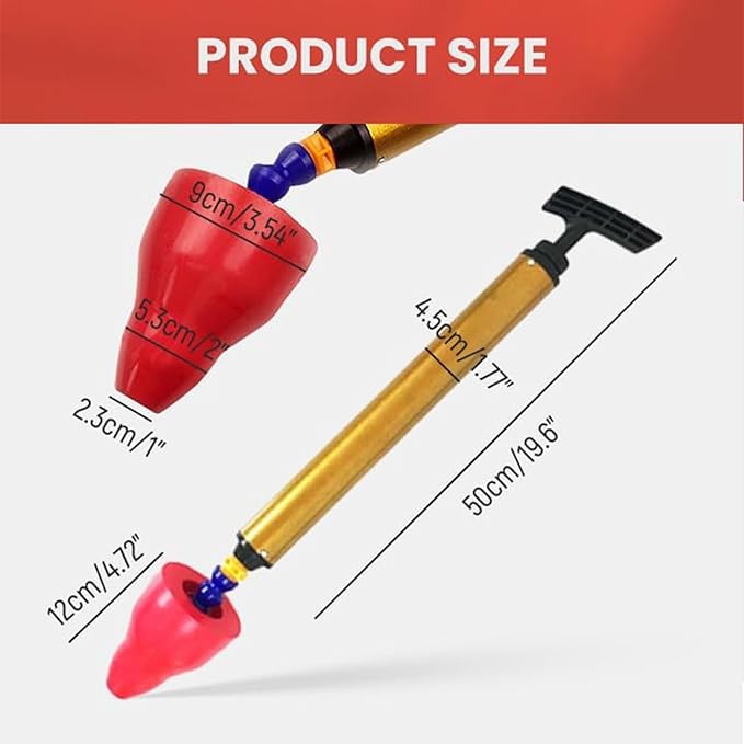 Heavy Duty Air Pressure Drain Tool For Clogged Toilets Plunger Sinks Drains Clog Remover Ergonomic Grip Flexible Rubber Pipe