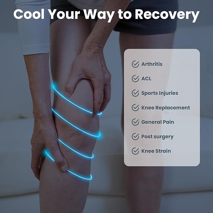 Knee Ice Pack Wrap (1 Pack) - Adjustable Ice Pack for Knees Surgery, Replacement, Arthritis Pain, ACL, Sports Injuries, Post Surgery, for Long Duration - 1 Pack