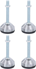 PATIKIL Furniture Leveling Feet 2.4" Dia Base M12 Thread, 4 Pcs Carbon Steel Adjustable Threaded Furniture Levelers Screw on Leg Levelers with Pads for Desk Chair Cabinet, Black
