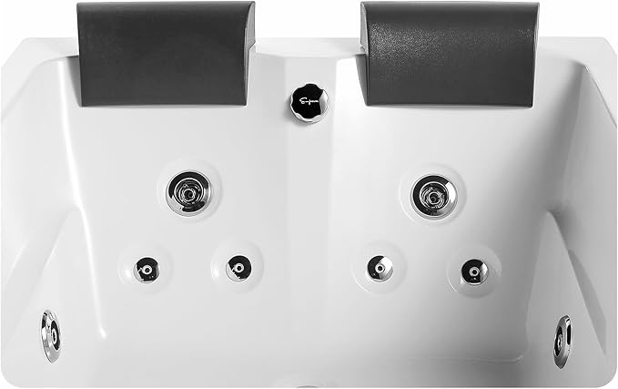 Empava Whirlpool Bathtub 71 Inch,2 Person Whirlpool Tubs With 16 Jets,Jetted Bathtub,Acrylic SPA Bath Tub,Hydro Massage Bathtub With Right Drain,3-Side Apron,White