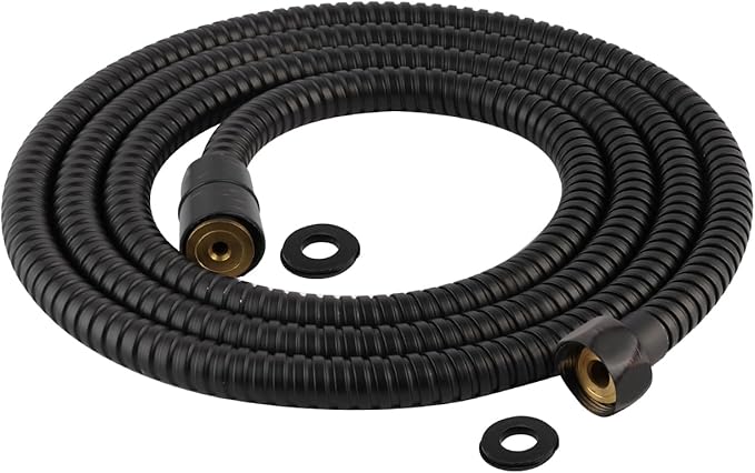 Hibbent All Metal Shower Hose, 90 Inch Stainless Steel Extra Long Shower Hose Replacement, Anti-Twist Flexible Bathroom Handheld Shower Head Hose Extension with Brass Insert & Nut, Oil Rubbed Bronze