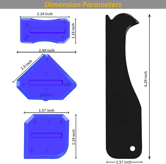 Painters Tool Grout-Caulk Removal-Tool Paint Scraper Tool with Caulking Silicone Pads - Caulking Repair and Finishing Tool Kit