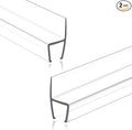Frameless Shower Door Seal Strip 2 Pack x 39 Inch H for 3/8" Thick Glass Shower Door Side Seal Strip Bottom Seal Door Sweep, Ultra Clear Polycarbonate Stop Shower Leaks Create A Water Barrier