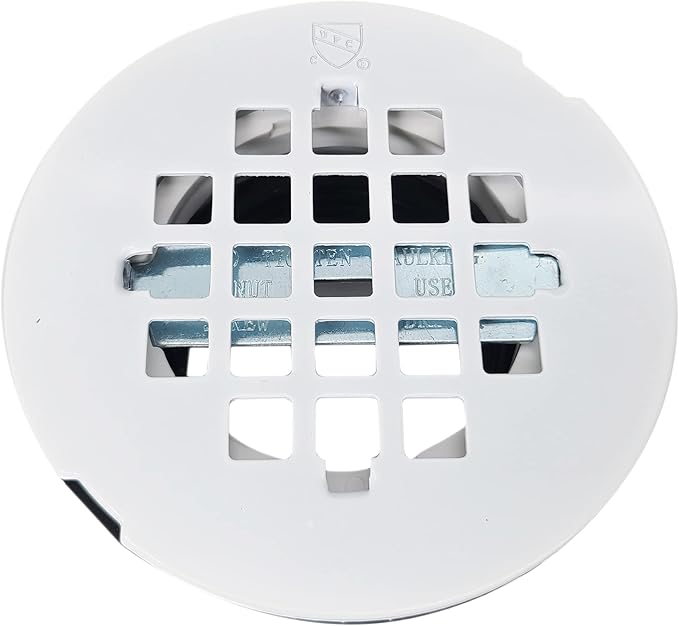Westbrass SP6036WP-50 60" x 36" 3-Wall Shower Pan with Plastic Center Drain and 4-1/4" Cross Grid Brass Drain Cover, Powder Coat White