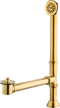 Artiwell Vintage Claw Foot Tub Drain Kit with Lift and Turn Bath Drain Stopper, 1-1/2" Brass Tubular Leg Tub Bathtub Waste and Overflow Drain Assembly with Drain Plug and Bathtub Overflow Cover