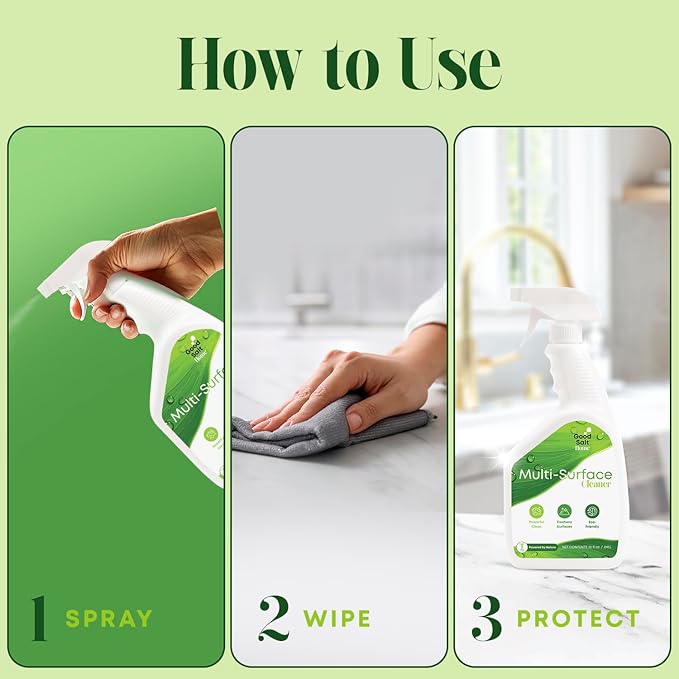Good Salt Home Multi-Surface Cleaner Spray, Probiotic All Purpose Cleaner, Made in the USA, 32 Ounce Bottle