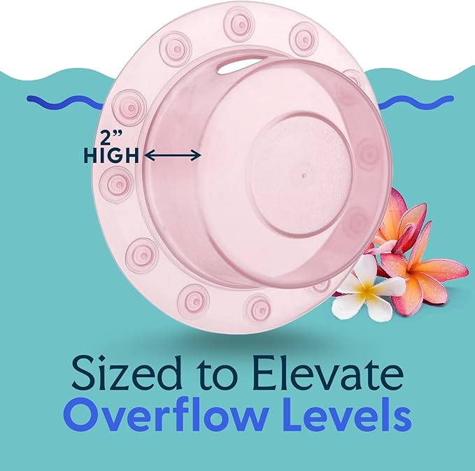 SlipX Solutions Bottomless Bath | Overflow Drain Cover for Tub | Best Gifts for Mom, Spa & Bath Accessories | Drain Block, Water Stopper Plug | Bath Essentials for Women | 4" Diameter, Coral