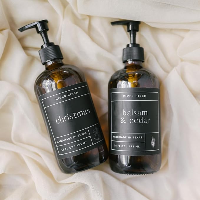 River Birch Fraser Fir Scented Natural Hand Soap Refill - Handmade Moisturizing Hand Wash Luxury Scented Hydrating Soap - Vegan and Non-Toxic - 32 Fl Oz