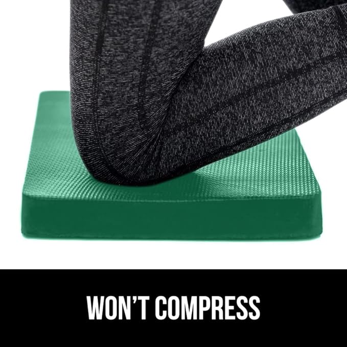 GORILLA GRIP Extra Thick Patent Pending Soft Foam Kneeling Pad, Supportive Large Cushion Knee Pads for Gardening, Baby Bath Time, Dirt and Water Resistant, Workout and Garden Supplies, 17.5x11, Green