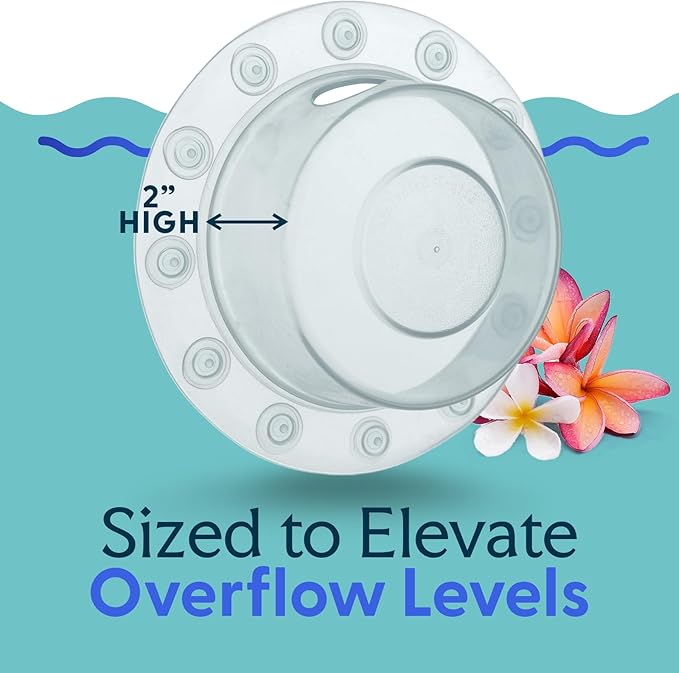 SlipX Solutions Bottomless Bath | Overflow Drain Cover for Tub | Best Gifts for Mom, Spa & Bath Accessories | Drain Block, Water Stopper Plug | Bath Essentials for Women | 4" Diameter, Clear