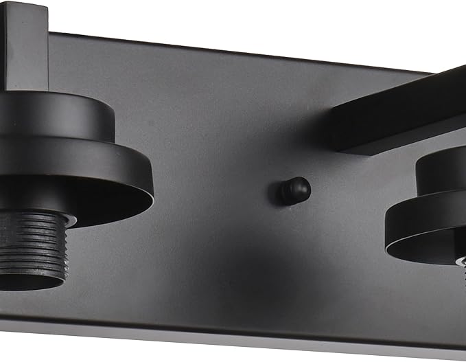 MELUCEE 4-Light Vanity Lights Over Mirror, Farmhouse Bathroom Light Fixtures Black with Clear Glass Shade, Industrial Wall Mount Lamp for Bedroom Kitchen Hallway