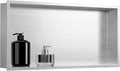 SaniteModar Shower Niche, Stainless Steel Shower Niche 12" X 24" No Tile Needed, Recessed for Bathroom Storage, Brushed Silver (Brushed Silver, 12x24)