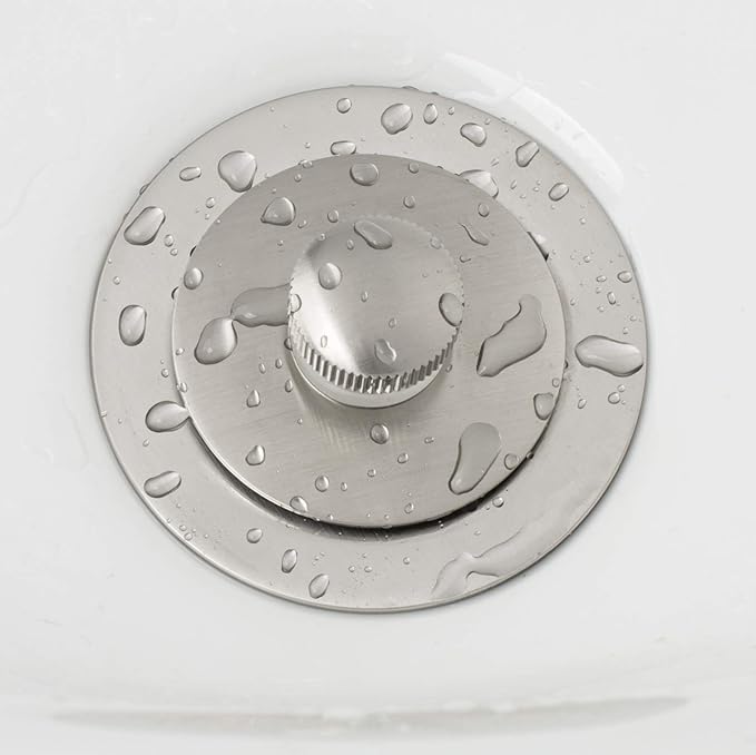 Artiwell Lift & Turn Tub Trim Set with Two-Hole Overflow Faceplate, All Brass Bathtub Conversion Kit Assembly with 2-Hole Overflow Face Plate and Universal Fine/Coarse Thread (Brushed Nickel)