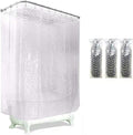 Clawfoot Tub Clear Shower Curtain Liner Extra Wide Warp Around, Plastic EVA Water Repellent, 36 Metal Hooks Waterproof Water Cube, 180 in x 70 inches