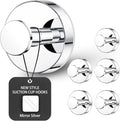 BKV Suction Cup Hooks for Glass Window,Removable Shower Hooks for Inside Shower,Metal Towel Hooks for Bathrooms,6 Pack(Mirror)