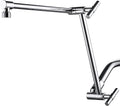 Chrome Shower Arm Extension - 13'' Adjustable Height & Range, Universal Connector, Locking Nuts