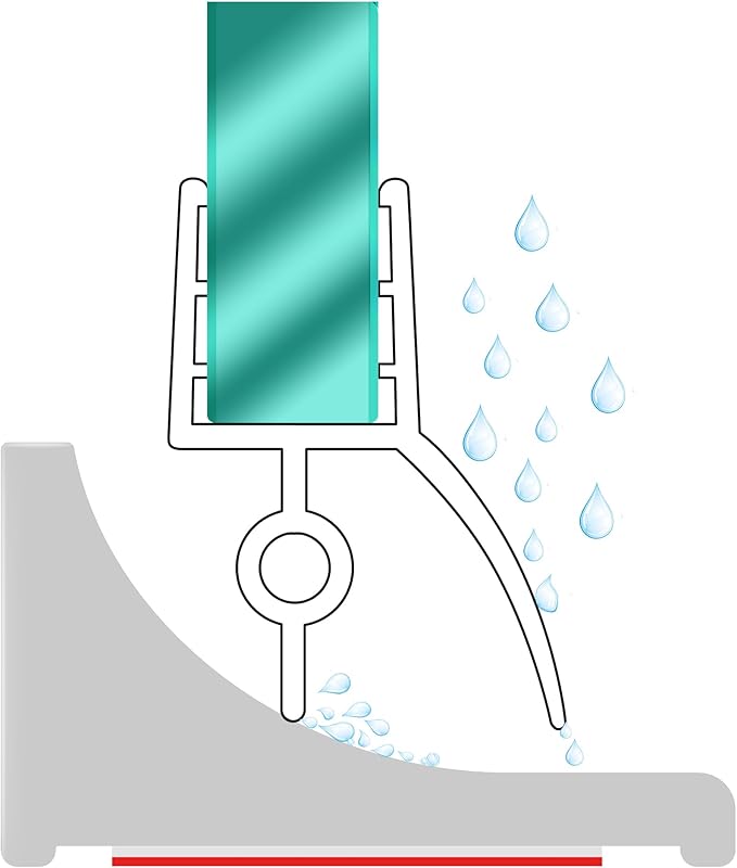 98Inch Shower Threshold Water Dam, Self-Adhesive Silicone Shower Barrier Water Stopper Shower Door Bottom Seal Strip Shower Splash Guard for Bathroom Kitchen Bathtub