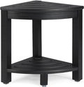 HDPE Corner Shower Stool,Shower Bench Seat with Storage Shelf for Shaving Legs Plastic Spa Bath Step Foot Rest for Bathroom Small Place (Black)