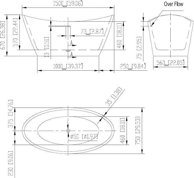 Empava Freestanding Bathtub