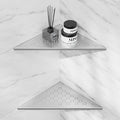 lives Corner Shower Shelf 10" Slot Design Bathroom Shower Shelves for Tiled Wall, 304 Stainless Steel Recessed Organizer Corner Shelves for Inside Shower Decor, Silver, 2 Pack