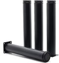 12 Inch Metal Furniture Legs Stainless Steel Adjustable Legs Black Metal Legs Round Cabinet Legs for Coffee Table Cabinet Desk Sofa Shelves, Pack of 4