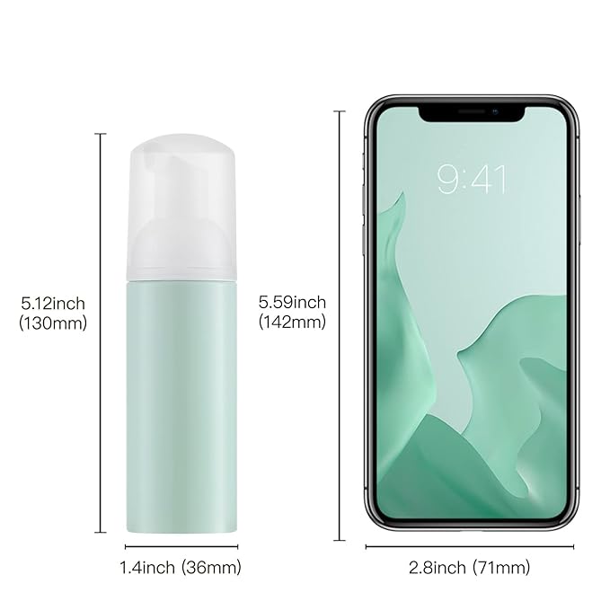 Tekson 3 PCS Soap Foam Bottle (2 oz), Empty Travel Foaming Lash Shampoo for Cleanser, Dispenser (Yellow&Green&Pink Pump)
