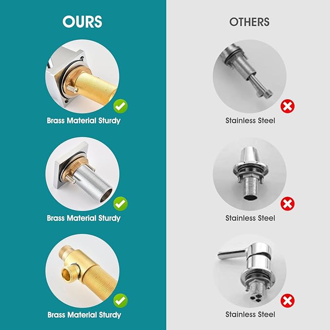 Brass Roman Tub Faucet with Handheld Sprayer, Deck Mount Bathtub Faucet with Hand Shower, 3 Hole Waterfall Faucet with 360 Spout, Single Handle Tub Filler with 8 GPM High Flow, Chrome